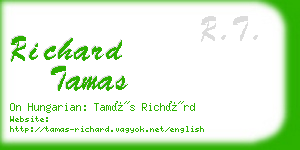 richard tamas business card